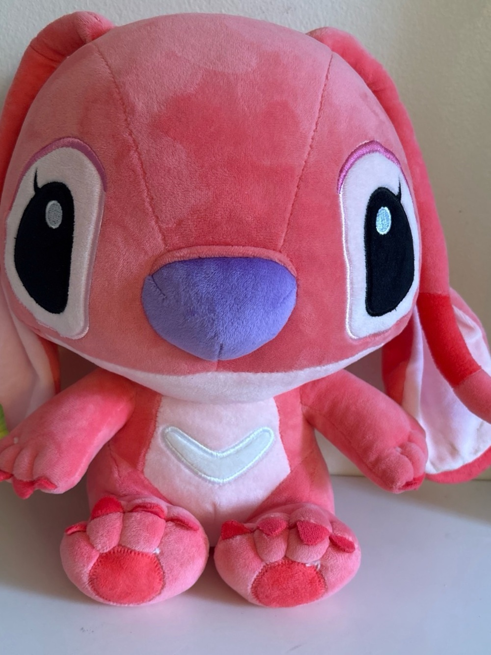Pink Plush Bunny with Purple Nose